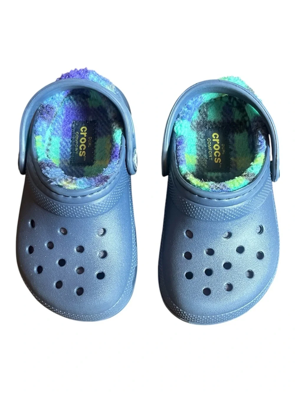 Kids' Classic Fur Lined Bold Check Clogs size 8 boys